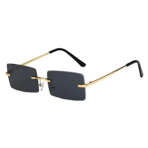 Lunette de soleil rectangulaire vintage homme