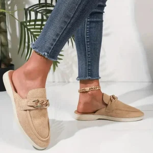 Mocassins beige d'été Mason à détail chaîne - Confort urbain et élégance décontractée