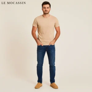 Mocassins Bateau Aspect Cuir À Semelle Colorée Pour Homme