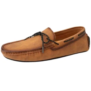 Mocassins Bateau À Lacets En Cuir Véritable Pour Homme