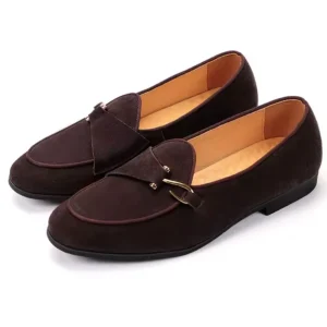 Mocassins À Boucle En Daim De Luxe Pour Homme