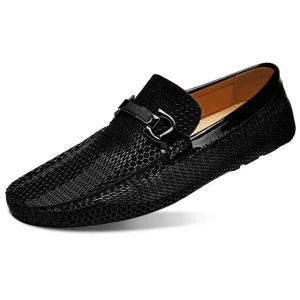 Mocassins Brillants En Cuir Véritable Pour Homme