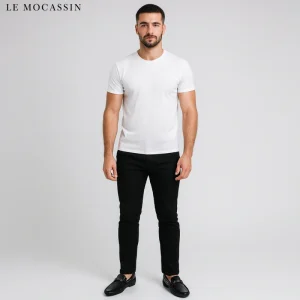 Mocassins Brillants En Cuir Véritable Pour Homme