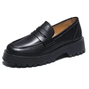 Mocassins En Cuir À Plateforme Pour Femmes