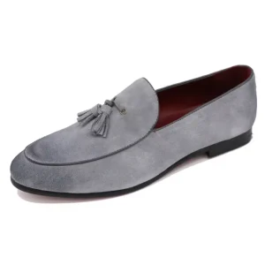 Mocassins En Daim Véritable Souple Et Classique À Glands Pour Homme