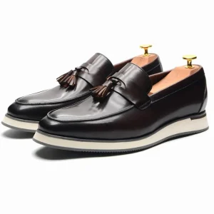 Mocassins À Glands Classiques En Cuir Lisse