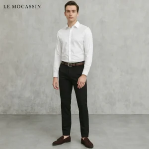 Mocassins À Glands En Cuir Suède À Surpiqûres Blanches