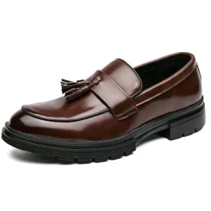 Mocassins Habillés À Glands En Cuir Véritable Pour Homme