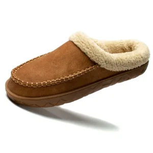 Mocassins Indiens D’hiver En Daim Fourrés