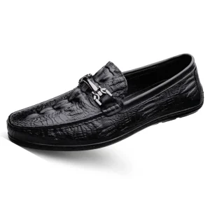 Mocassins Noir en Cuir Synthétique Pour Homme