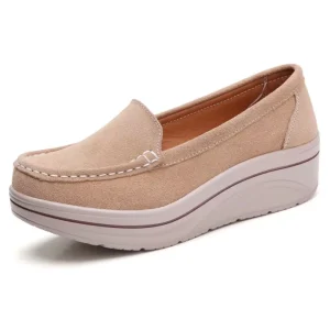 Mocassins Plateformes En Daim Synthétique Pour Femme