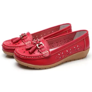 Mocassins Souples Ajourés À Glands Pour Femme