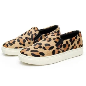 Mocassins Streetwear À Plateforme Motif Léopard