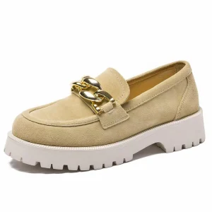 Mocassins En Velours À Talon Pour Femme