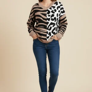 Pull à imprimé zèbre et léopard - un style audacieux et moderne - MAX FOR ME