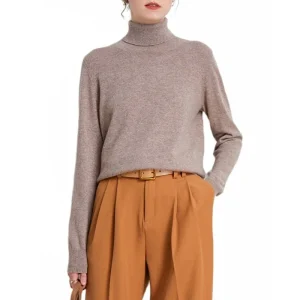 Pull col roulé femme laine vintage