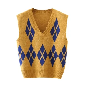 Pull femme sans manche vintage