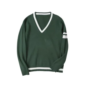 Pull tennis col en v vintage femme