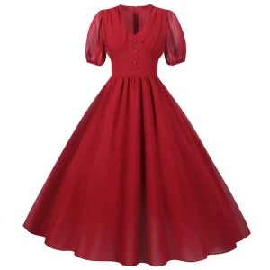 Robe année 60 rouge