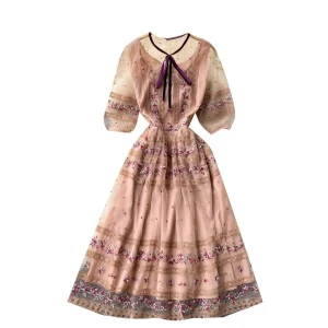 Robe Années 40 Manches Volantées