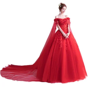 Robe De Princesse Rouge Pour Femme