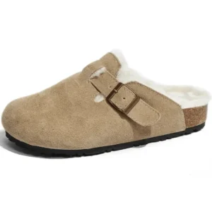 Sabots fourrés suédé plateforme - Confort hivernal sophistiqué - MAX FOR ME