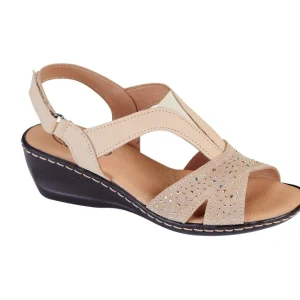 Sandales Orthopédiques Femme ADOUR Beige Brillant
