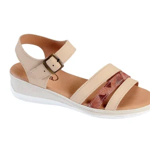 Sandales Orthopédiques Femme ADOUR Beige à Boucle