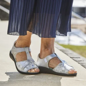 Sandales Orthopédiques Femme PODOWELL Argent à Bride