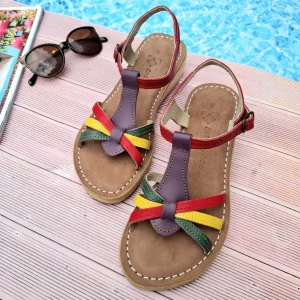 Sandales compensées en cuir Belinettes