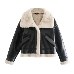 Veste cuir vintage femme