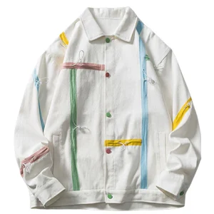 Veste en Jean Blanche Brodée