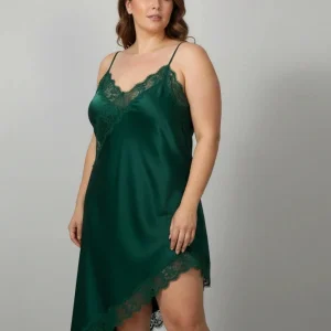 Nuisette Luna Grande Taille Asymétrique – Satin Dentelle – Made in Italy 40-50
